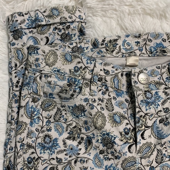 Loft Modern Crop White Paisley Jeans - Picture 3 of 13